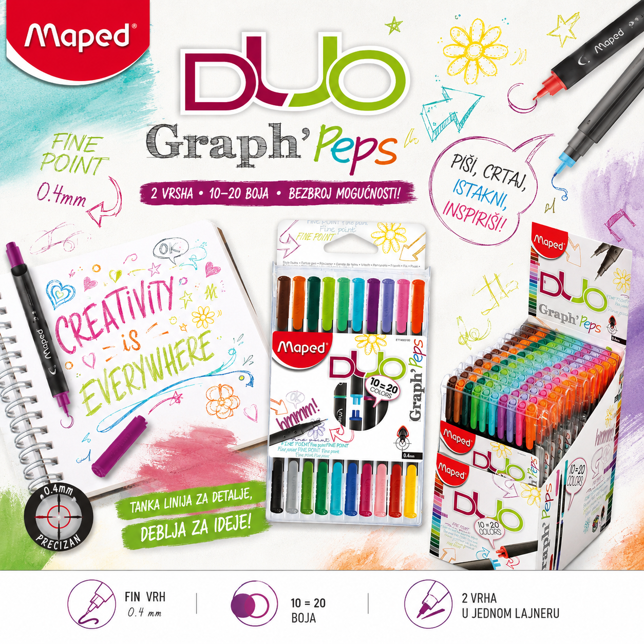 MAPED DUO GRAPH’PEPS lajner 10/20 boja
