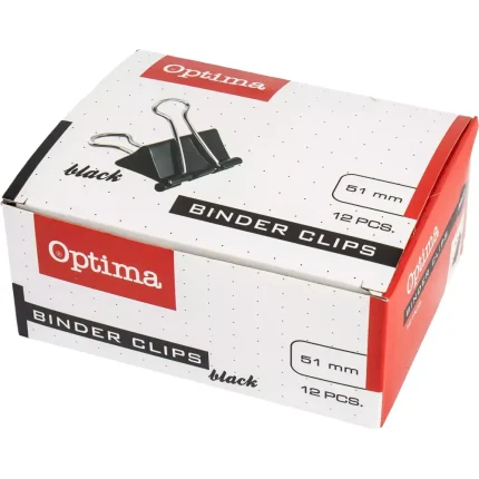 OPTIMA ŠTIPALJKA ZA PAPIR 51MM CRNA,1/12