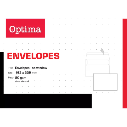 OPTIMA KOVERTA 162*229 C5 STRIP 80gr