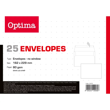 OPTIMA KOVERTA 162*229 C5 STRIP 25/1