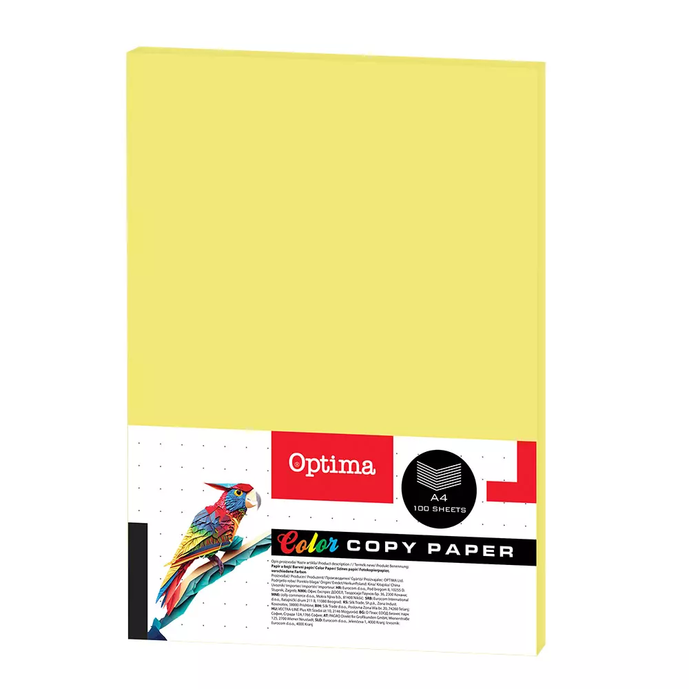 OPTIMA FTK PAPIR FLUO ŽUTA 100/1 75g A4 OPTIMA FTK PAPIR FLUO ŽUTA 100/1 75g A4