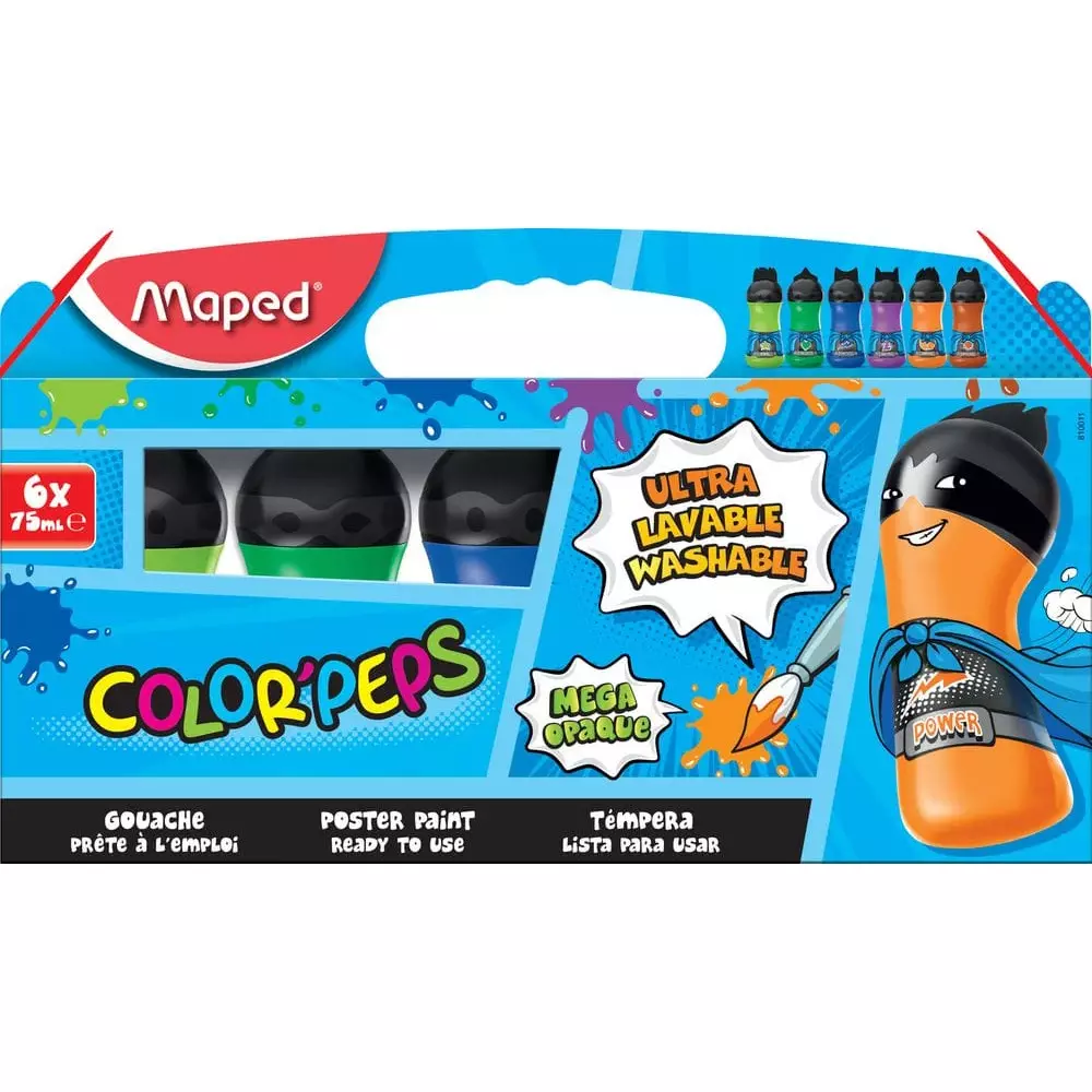 MAPED tempere SUPERHEROJ 6x75ml dop.boje MAPED tempere SUPERHEROJ 6x75ml dop.boje