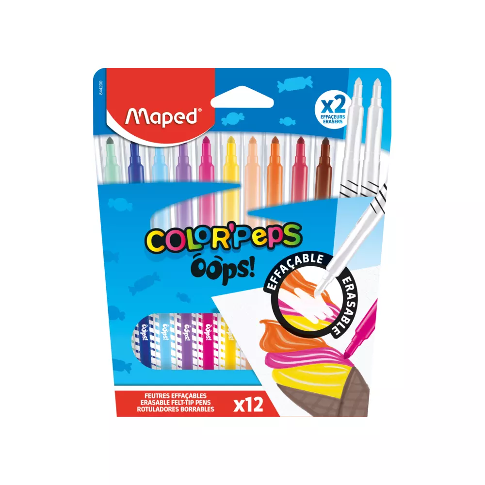 MAPED flomaster OOPS 12 pisi-brisi MAPED flomaster OOPS 12 pisi-brisi